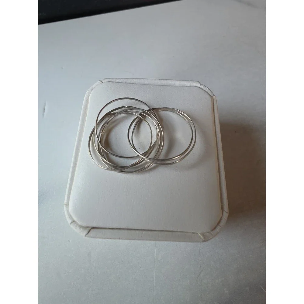 925 Sterling Silver Intertwined Bands Ring, Size US 8.5 Vintage